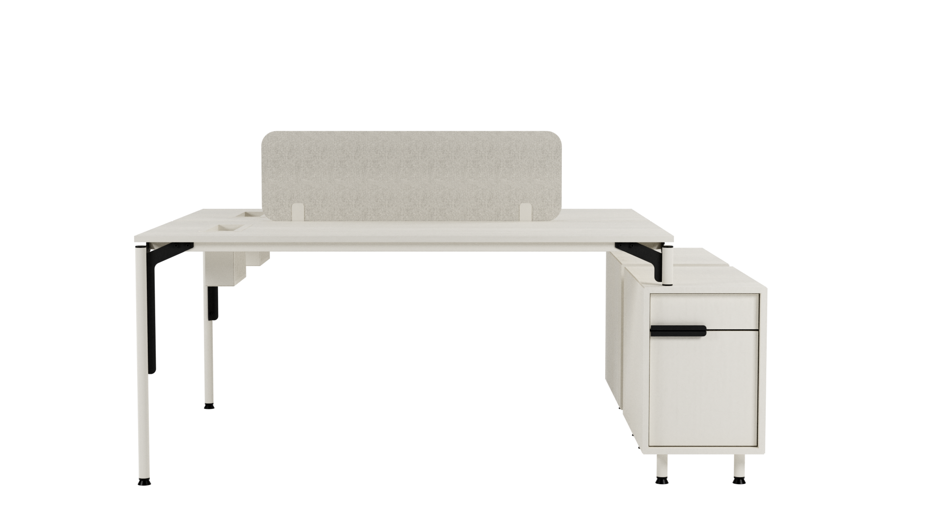 Bürocan Ofis Doğa İkili Workstation (etejerli)