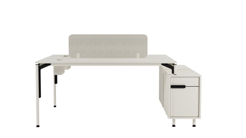 Bürocan Ofis Doğa İkili Workstation (etejerli)