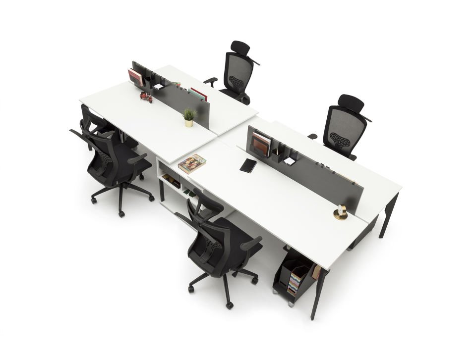 Bürocan Ofis Efor Dörtlü workstation