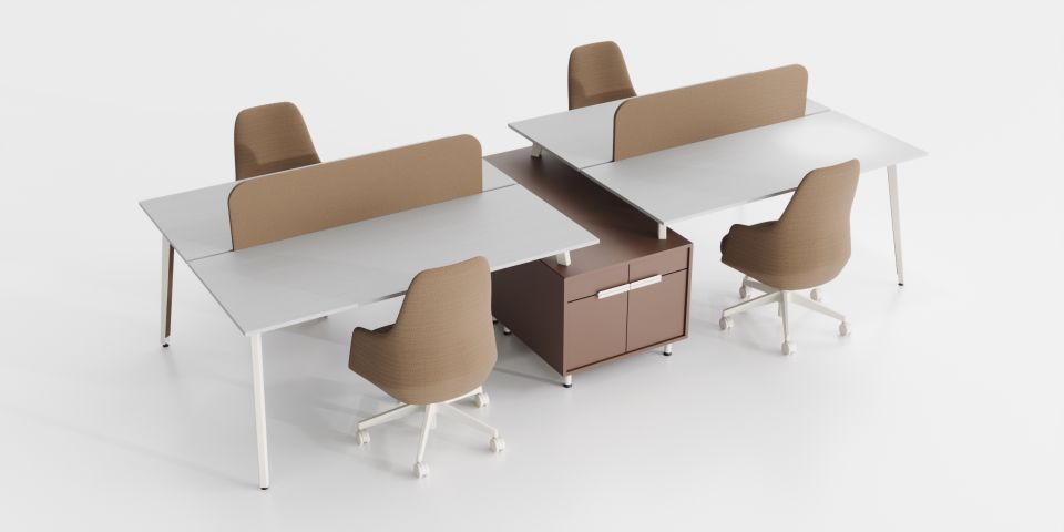Bürocan Ofis Mango Dörtlü Workstation
